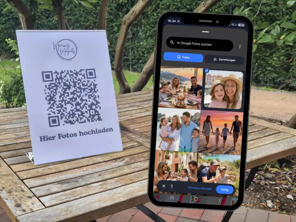 QR-Code und Foto hochladen